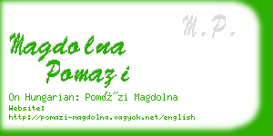 magdolna pomazi business card